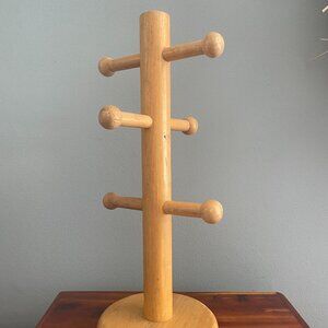 Vintage Kamenstein Wood Coffee Mug Cup Rack Holder Organizer Jewelry Tree Stand